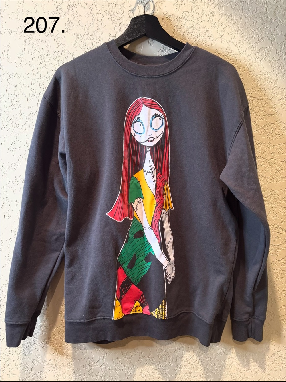 Disney Charcoal Sally Patchwork Crewneck Sweater